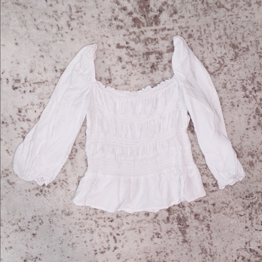 White Ruffled Blouse